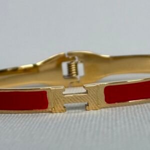 Gold & Red H Bangle
