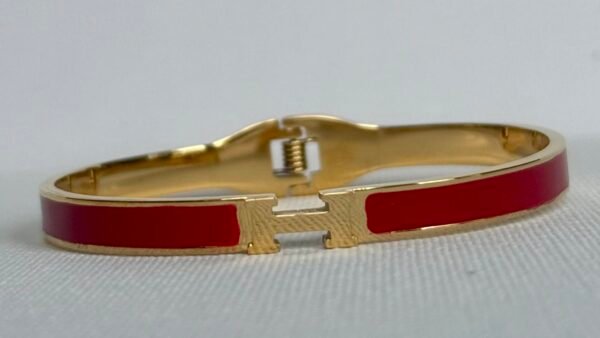 Gold & Red H Bangle