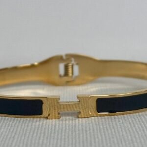 Gold & Black H Bangle
