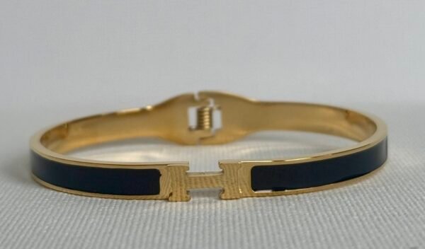 Gold & Black H Bangle