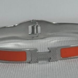 Silver & Orange H Bangle