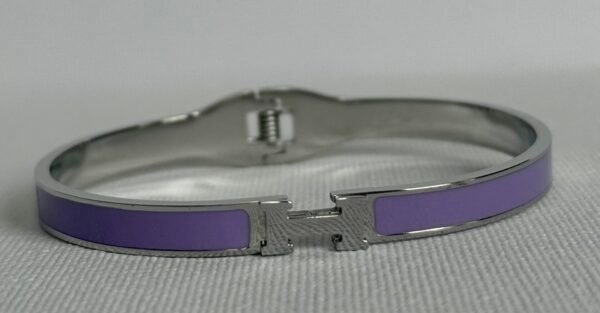 Silver & Purple H Bangle