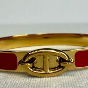 Gold & Red knot Bangle