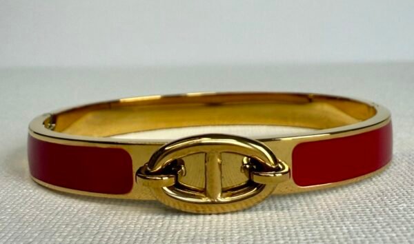 Gold & Red knot Bangle