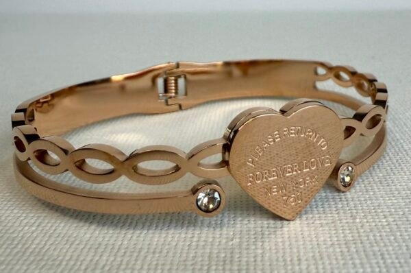 Rose Gold Heart Bangle