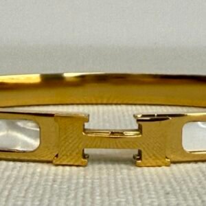 Gold & Pearlescent H Bangle