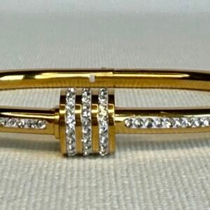 Gold Diamante Circle Bangle
