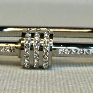 Silver Diamante Circle Bangle