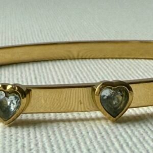 Gold & Diamanté Stone Detail Bangle