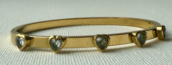 Gold & Diamanté Stone Detail Bangle