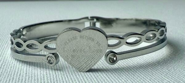 Silver Heart Bangle