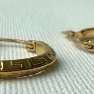 Gold Patterned Hoop Earrings