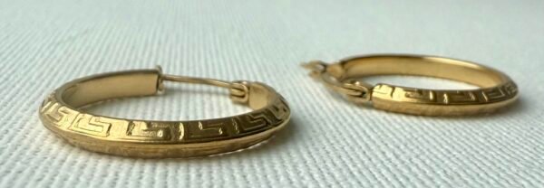 Gold Patterned Hoop Earrings