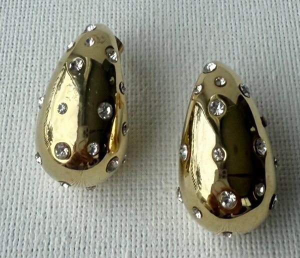 Gold Diamante Chunky Earring