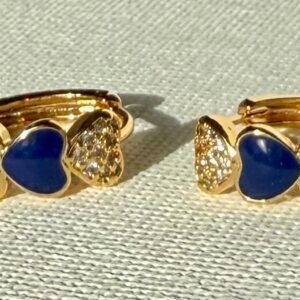 Gold Hoops with Hearts