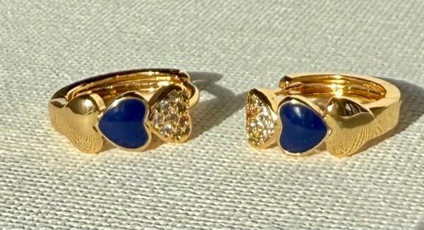 Gold Hoops with Hearts
