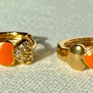 Gold Hoops with Hearts