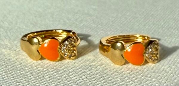 Gold Hoops with Hearts