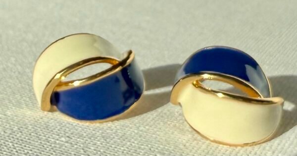 Blue and Cream Earrings
