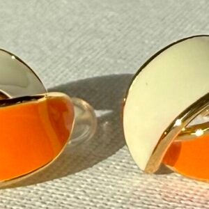 Orange and Cream Earrings