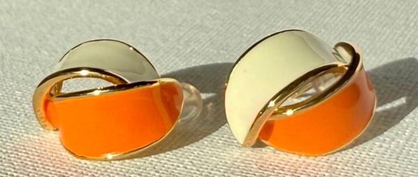 Orange and Cream Earrings