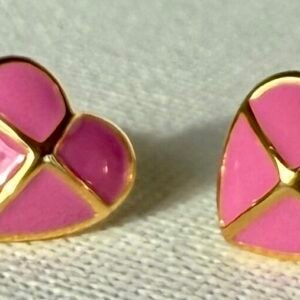 Pink Heart Stud Earrings
