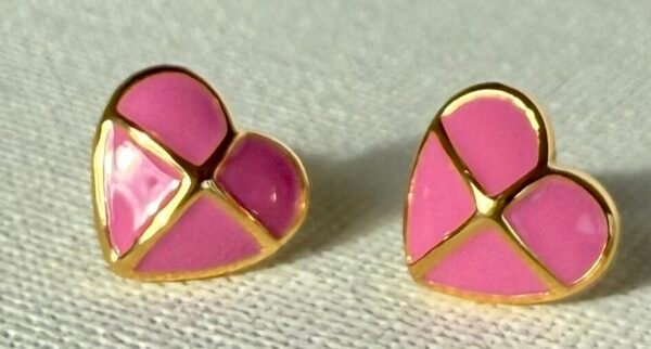 Pink Heart Stud Earrings