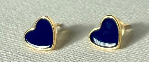 Small Blue Heart Studs