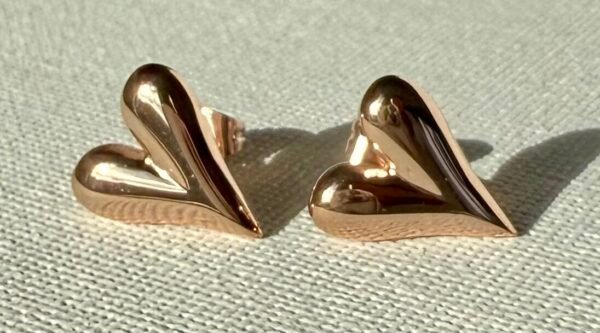 Rose Gold Heart Earrings