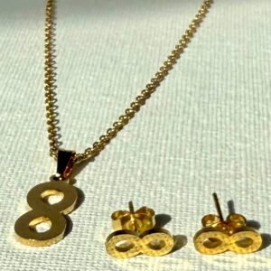 Gold Eternity Necklace & Earring Set