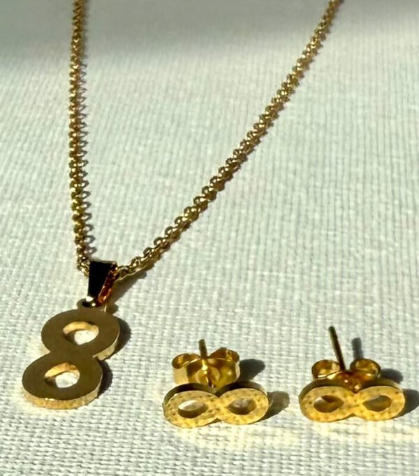 Gold Eternity Necklace & Earring Set