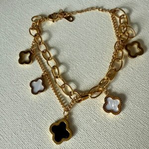 Gold Clover Charm Bracelet