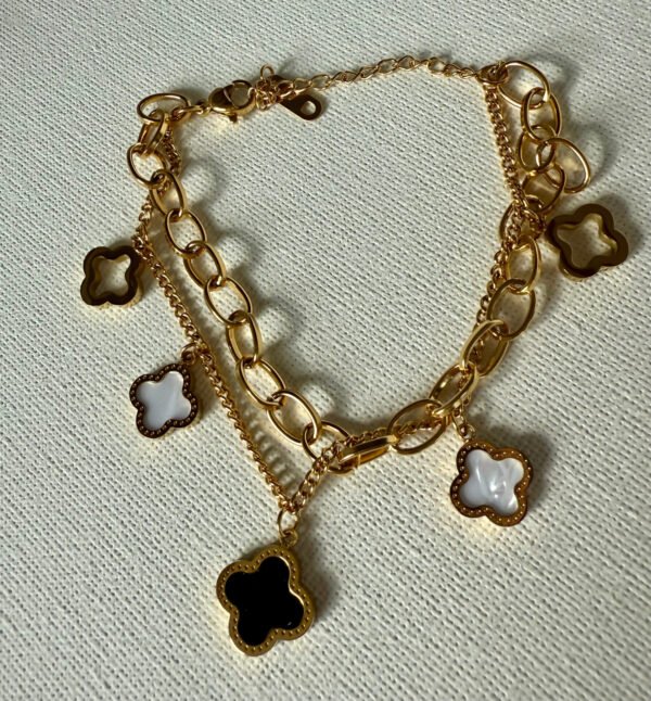 Gold Clover Charm Bracelet