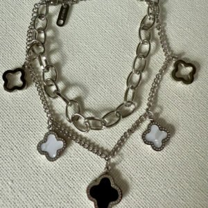 Silver Clover Charm Bracelet