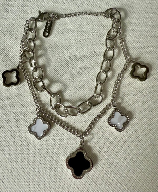 Silver Clover Charm Bracelet