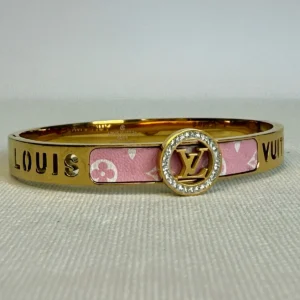 LV Gold bangle with pink trim