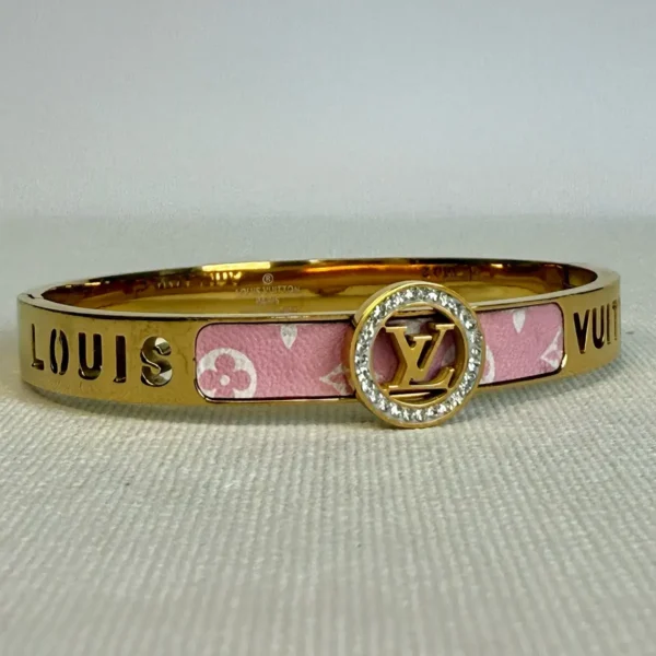 LV Gold bangle with pink trim