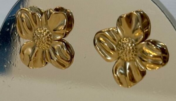 Gold Flower Earrings