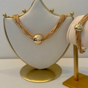Gold Ball Necklace & Bracelet Set