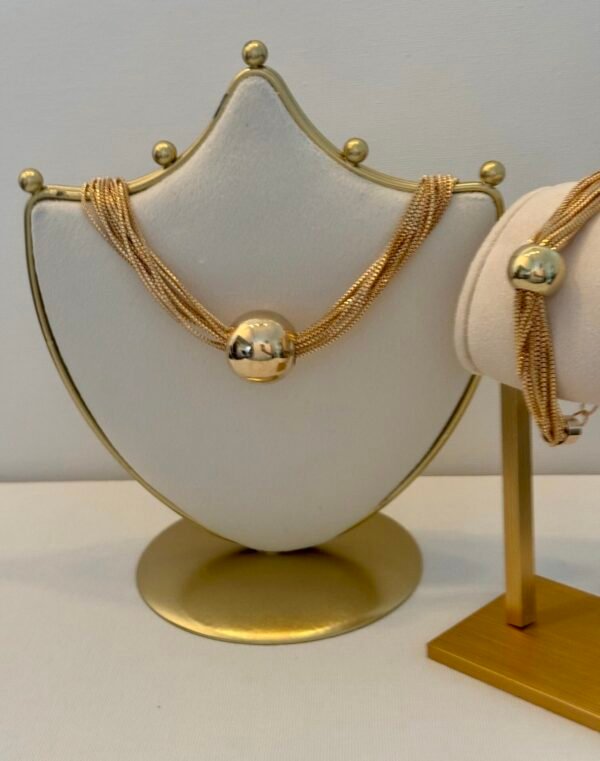 Gold Ball Necklace & Bracelet Set