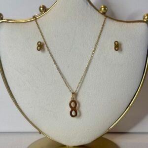 Gold Eternity Necklace & Earring Set