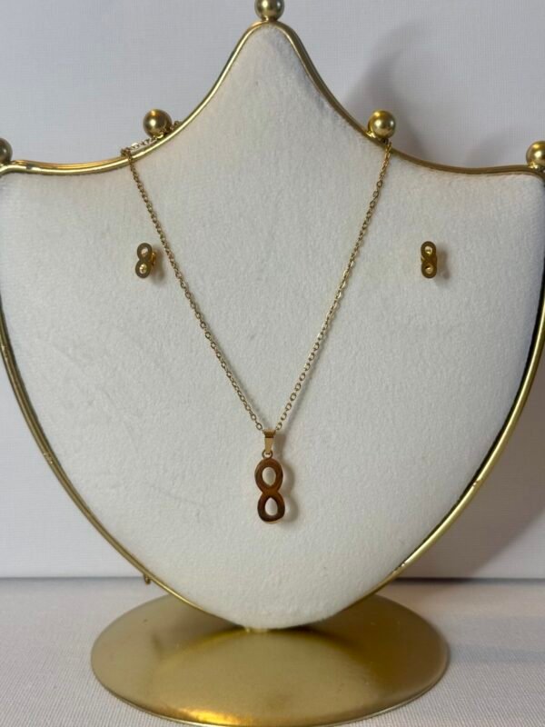 Gold Eternity Necklace & Earring Set