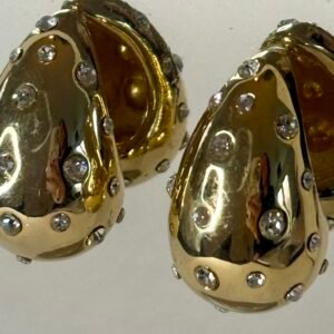 Gold Diamante Chunky Earring
