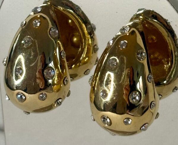 Gold Diamante Chunky Earring