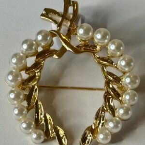 Brooch - Gold Leaf with Pearl detail