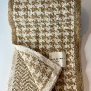 Cream & Beige Dogtooth Scarf