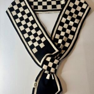 Black & Cream Checkerboard Scarf