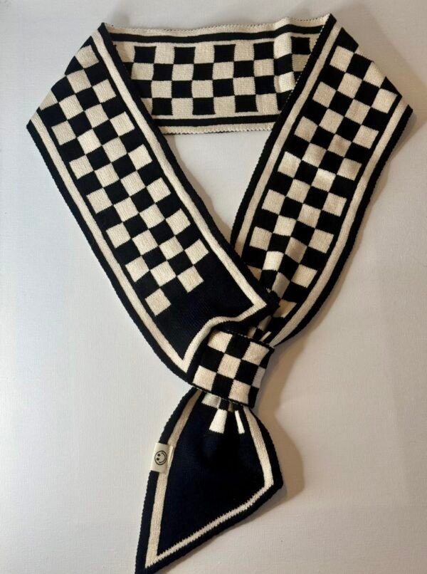 Black & Cream Checkerboard Scarf