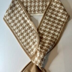 Cream & Beige Checkerboard Scarf