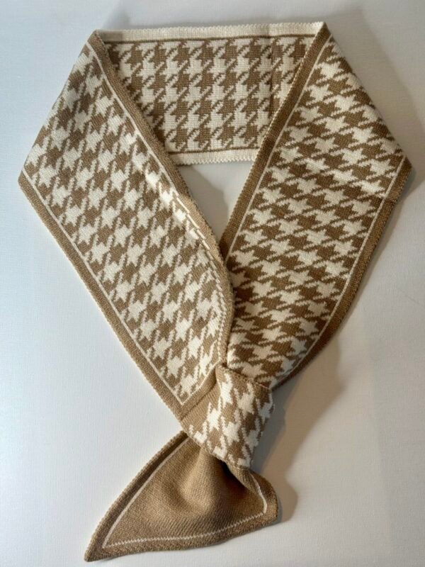Cream & Beige Checkerboard Scarf